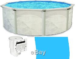 Argentina Complete 24-ft Round 48-in Deep Metal Wall Pool and Liner
