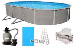 Belize 12 x 24 Oval 52 Deep Above Ground Pool with Liner, Filter System & Ladder