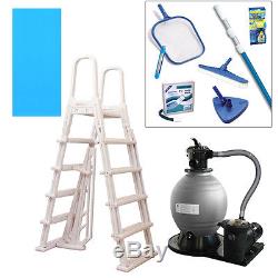 Belize Steel Wall Above Ground Pool Packages with Liner Ladder Pump and More