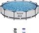 Bestway 12 Foot Round Above Ground Metal Frame Pool Set with 530 GPH Filter Pump