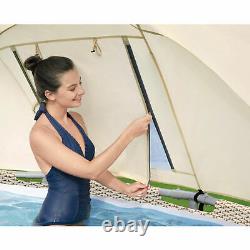 Bestway 13' x 42 Power Steel Frame Above Ground Swimming Pool Set with Canopy