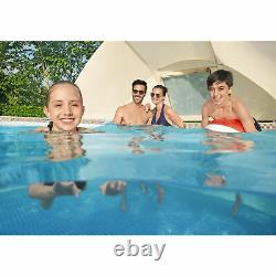 Bestway 13' x 42 Power Steel Frame Above Ground Swimming Pool Set with Canopy