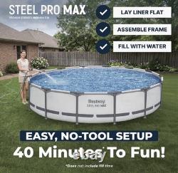 Bestway 14' x 33 Steel Pro MAX Round Above Ground Swimming Pool Set 530 GPH