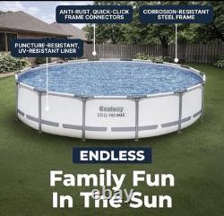 Bestway 14' x 33 Steel Pro MAX Round Above Ground Swimming Pool Set 530 GPH