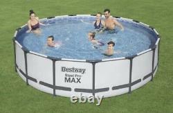 Bestway 15' x 42 Round Steel Pro MAX Above Ground Swimming Pool Set with Pump