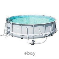 Bestway 16' x 48 Power Steel Frame Swimming Pool Set Above Ground 56491E