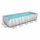 Bestway 21 Ft x 9 Ft x 52 In Power Steel Frame Above Ground Swimming Pool Set