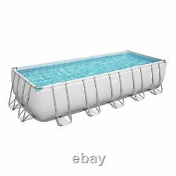 Bestway 21 Ft x 9 Ft x 52 In Power Steel Frame Above Ground Swimming Pool Set