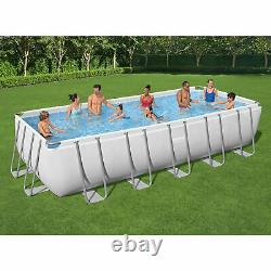 Bestway 21 Ft x 9 Ft x 52 In Power Steel Frame Above Ground Swimming Pool Set