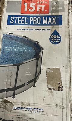 Bestway 56687E Steel Pro MAX 15'x42 Above Ground Pool NEW-OPEN BOX 3,995 Gallons