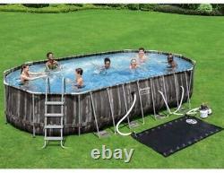 Bestway Above Ground Power Steel Oval Pool Set with Accessory Kit
