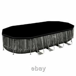 Bestway Above Ground Power Steel Oval Pool Set with Accessory Kit