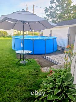 Bestway Blue Round Above Ground Frame Pool Vinyl Liner Metal Frame Used