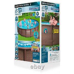 Bestway Coleman 18' 48 Power Steel Swim Vista II Swimming Pool Set Above Ground