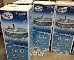 Bestway Fast Set 15ftx42in Swimming Pool New Ladder, Cover, Pump, Filter 3ply Liner