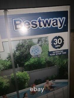 Bestway Power Steel 18 x 9 x 4 Foot Above Ground Swimming Pool Set with Pump NEW