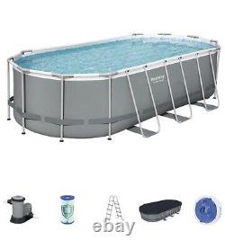 Bestway Power Steel 18' x 9' x 4' Swimming Pool Set with Pump Ladder & Cover! NEW