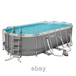 Bestway Power Steel 18'x9'x48 Above Ground Pool Set with Cleaning Accessories