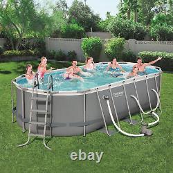 Bestway Power Steel 18'x9'x48 Above Ground Pool Set with Cleaning Accessories