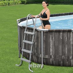 Bestway Power Steel 20' x 12' x 48 Oval Above Ground Outdoor Swimming Pool Set