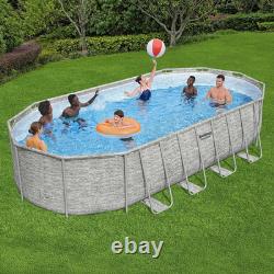 Bestway Power Steel 22'L x 12'W x 52''H Above Ground Pool Set