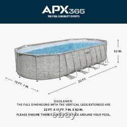 Bestway Power Steel 22'L x 12'W x 52''H Above Ground Pool Set