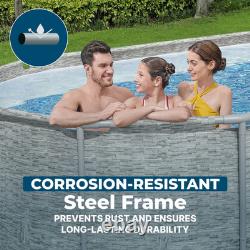 Bestway Power Steel 22'L x 12'W x 52''H Above Ground Pool Set