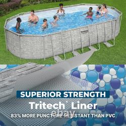 Bestway Power Steel 22'L x 12'W x 52''H Above Ground Pool Set