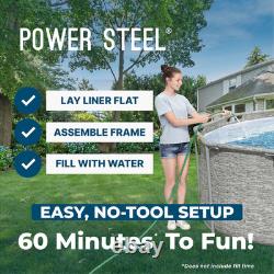 Bestway Power Steel 22'L x 12'W x 52''H Above Ground Pool Set