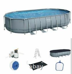 Bestway Power Steel 22' x 12' x 48 Above Ground Oval Swimming Pool Set