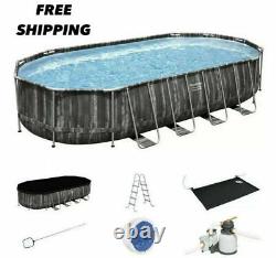 Bestway Power Steel 22'x12'x48'' Above Ground Oval Pool Set withPump Sealed