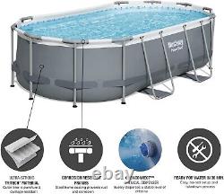 Bestway Power Steel Above Ground Pool Set 14' x 8'2 x 39.5 Sand Filter Pump