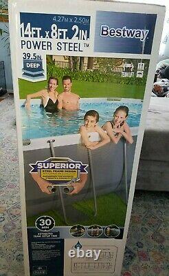 Bestway Power Steel Oval Frame Pool Set 13.91' X 8.2' X 39.5 In Hand