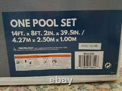 Bestway Power Steel Oval Frame Pool Set 13.91' X 8.2' X 39.5 In Hand