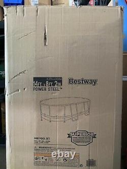 Bestway Power Steel Oval Frame Swimming Pool 14' x 8' 2 & 39.5 Deep (In Hand)