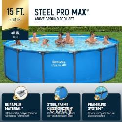 Bestway Steel 15' x 48 Round Frame Above Ground Swimming Pool (No Pump) (Used)