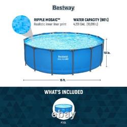 Bestway Steel 15' x 48 Round Frame Above Ground Swimming Pool (No Pump) (Used)