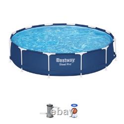 Bestway Steel Pro 12' x 30 Round Above Ground Pool Set with DuraPlus Liner