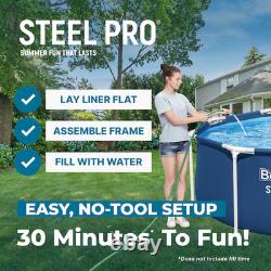 Bestway Steel Pro 12ft x 30 Inch Round Above Ground Pool Set with DuraPlus Liner