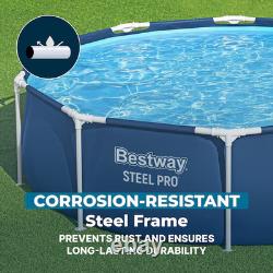 Bestway Steel Pro 12ft x 30 Inch Round Above Ground Pool Set with DuraPlus Liner