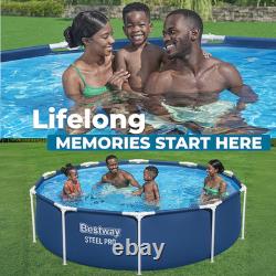 Bestway Steel Pro 12ft x 30 Inch Round Above Ground Pool Set with DuraPlus Liner