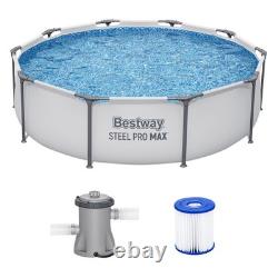 Bestway Steel Pro MAX 10'x30 Round Above Ground Outdoor Swimming Pool with Pump