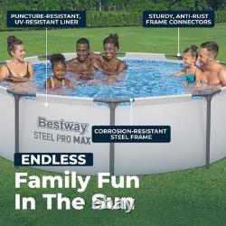 Bestway Steel Pro MAX 10'x30 Round Above Ground Outdoor Swimming Pool with Pump