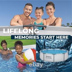 Bestway Steel Pro MAX 10'x30 Round Above Ground Outdoor Swimming Pool with Pump