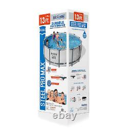 Bestway Steel Pro MAX 13 Foot Round Above Ground Pool Set with 3 Layer Liner(Used)