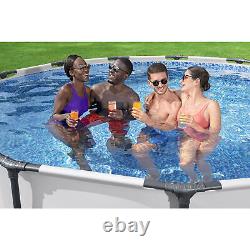 Bestway Steel Pro MAX 13 Foot Round Above Ground Pool Set with 3 Layer Liner(Used)