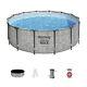 Bestway Steel Pro MAX 14 Foot Above Ground Pool Set with 3 Layer Liner (Used)