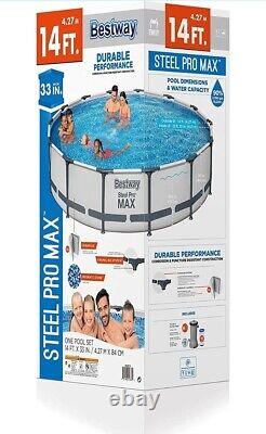 Bestway Steel Pro MAX 14' x 33 Round Above Ground Pool Set/ 530 gal Pump