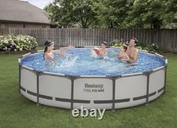 Bestway Steel Pro MAX 14' x 33 Round Above Ground Swimming Pool Set 530 GPH