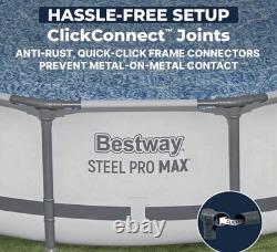 Bestway Steel Pro MAX 14' x 33 Round Above Ground Swimming Pool Set 530 GPH